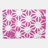 geometrisch patroon van Fuchsia Theedoek (Horizontaal)