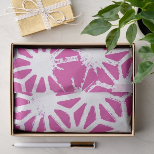 geometrisch patroon van Fuchsia Tissuepapier (Geschenk)