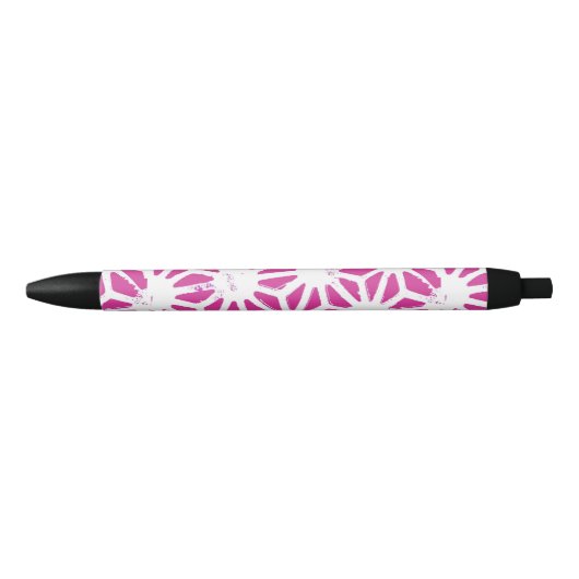 geometrisch patroon van Fuchsia Zwarte Inkt Pen (Voorkant)