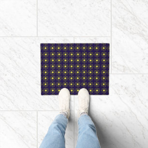 Geometrisch patroon van gele madeliefjes deurmat