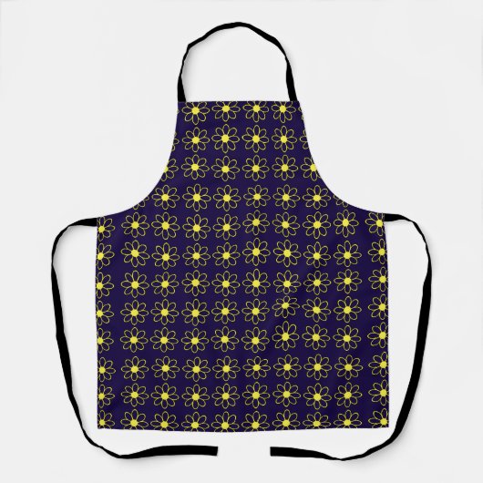 Geometrisch patroon van gele madeliefjes schort (Voorkant)
