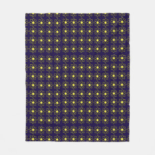 Geometrisch patroon van gele madeliefjesbloemen fleece deken