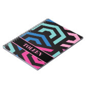 Geometrisch patroon van gepersonaliseerde hexagon notitieboek (Linkerzijde)