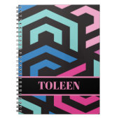 Geometrisch patroon van gepersonaliseerde hexagon notitieboek (Voorkant)