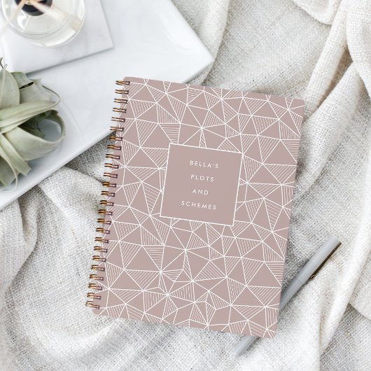 Geometrisch patroon van gepersonaliseerde percelen notitieboek