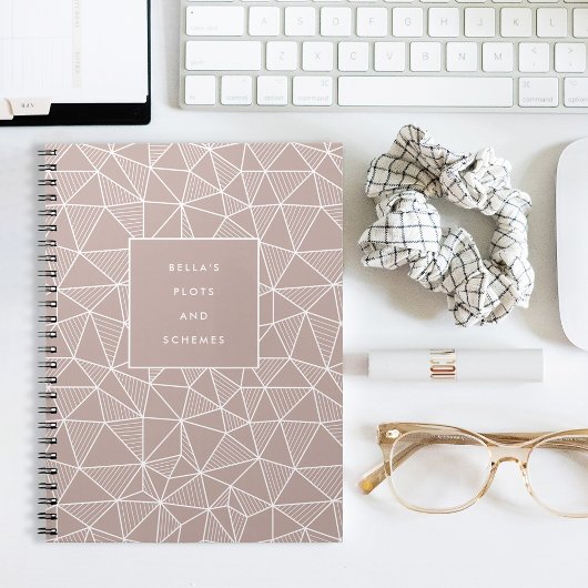 Geometrisch patroon van gepersonaliseerde percelen notitieboek