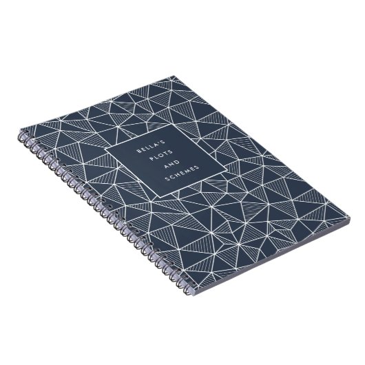 Geometrisch patroon van gepersonaliseerde percelen notitieboek (Rechterzijde)