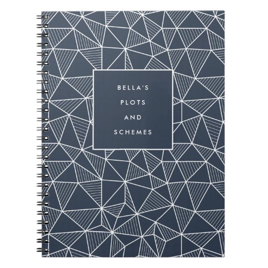 Geometrisch patroon van gepersonaliseerde percelen notitieboek (Voorkant)