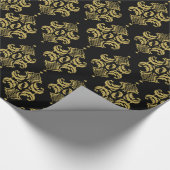 Geometrisch patroon van gouden en zwarte Ornamente Cadeaupapier (Hoek)