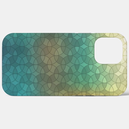 Geometrisch patroon van grijsgroene cirkels Case-Mate iPhone case (Achterkant (horizontaal))