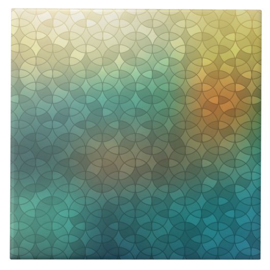 Geometrisch patroon van grijsgroene cirkels tegeltje (Voorkant)