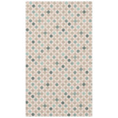 Geometrisch patroon van groene, bruine, roze stipp tafelkleed (Voorkant)