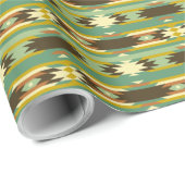 Geometrisch patroon van groene en bruine tribaal cadeaupapier (Rol Hoek)