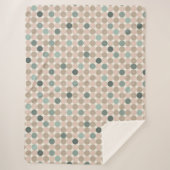 Geometrisch patroon van groene en roze stippen sherpa deken (Voorkant)