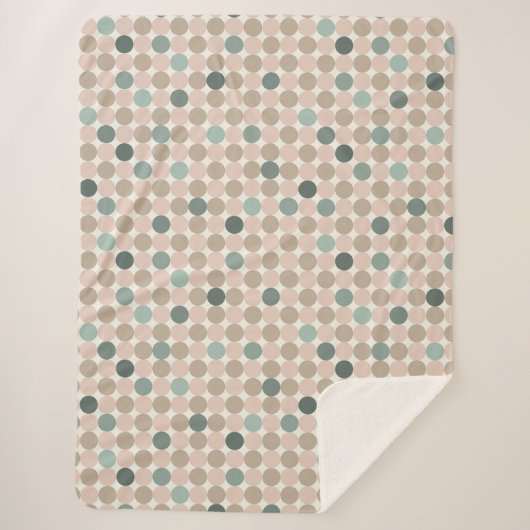 Geometrisch patroon van groene en roze stippen sherpa deken (Voorkant)