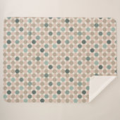 Geometrisch patroon van groene en roze stippen sherpa deken (Voorkant (horizontaal))