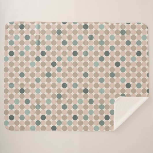 Geometrisch patroon van groene en roze stippen sherpa deken (Voorkant (horizontaal))