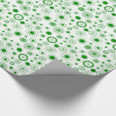 Geometrisch patroon van groene en witte glazen cir cadeaupapier (Hoek)