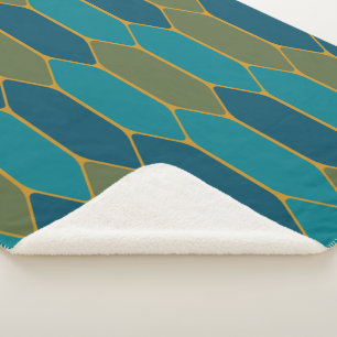 Geometrisch patroon van het Marokkaanse Glas in lo Sherpa Deken