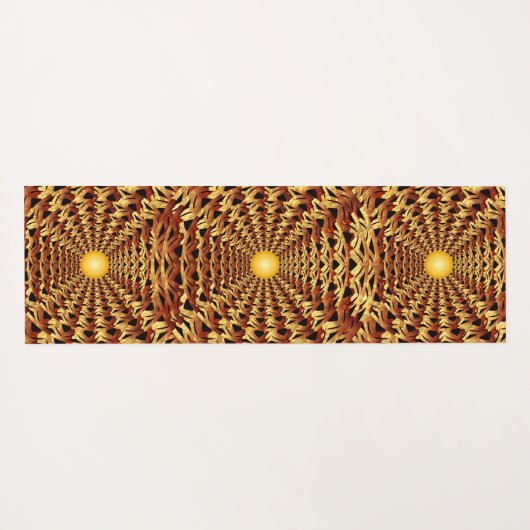 Geometrisch patroon van het natuurlijke mandje yogamat (Achterkant (horizontaal))