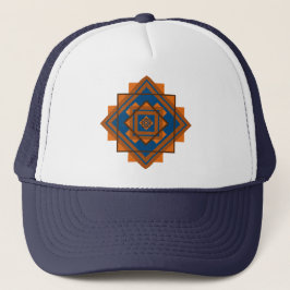 Geometrisch patroon van het zuidwestgebergte trucker pet