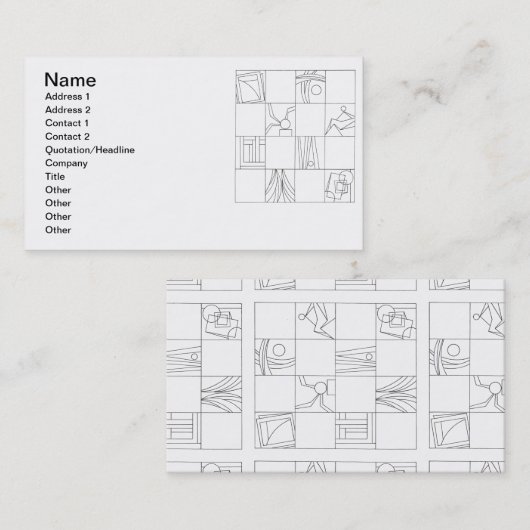 Geometrisch patroon van hoeken en bogen-moderne Ba Visitekaartje (Voorkant / Achterkant)