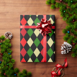 Geometrisch patroon van Holiday Harlequin Cadeaupapier