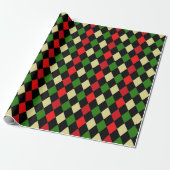 Geometrisch patroon van Holiday Harlequin Cadeaupapier (Uitgerold)