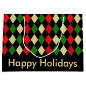 Geometrisch patroon van Holiday Harlequin Large Cadeautasje (Voorkant)