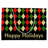 Geometrisch patroon van Holiday Harlequin Large Cadeautasje (Achterkant)