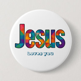 Geometrisch patroon van Jezus Ronde Button 7,6 Cm