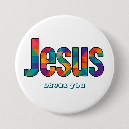 Geometrisch patroon van Jezus Ronde Button 7,6 Cm (Voorkant)
