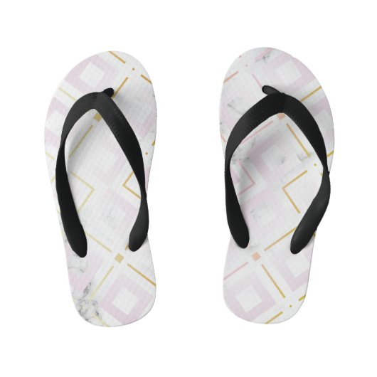 Geometrisch patroon van Kamelia 4 Kinder Teenslippers (Voetbed)
