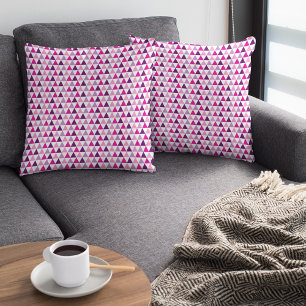 Geometrisch patroon van kleurrijk roze lavender kussen