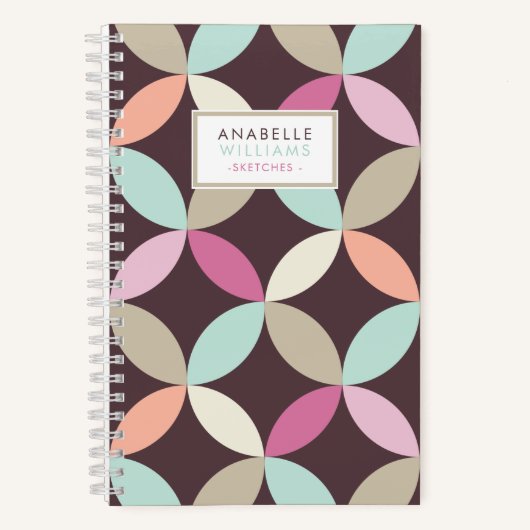 Geometrisch patroon van kleurrijke cirkels notitieboek (Voorkant)