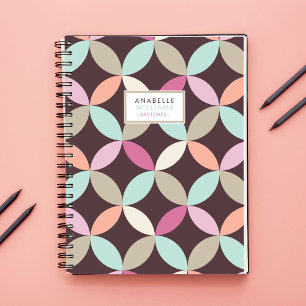Geometrisch patroon van kleurrijke cirkels notitieboek