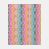 Geometrisch patroon van kleurrijke moderne diamant fleece deken (Voorkant)