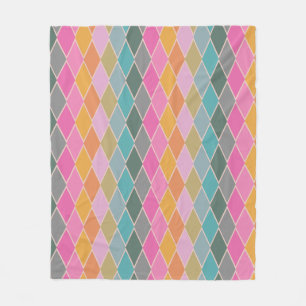 Geometrisch patroon van kleurrijke moderne diamant fleece deken