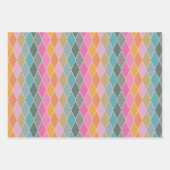 Geometrisch patroon van kleurrijke moderne diamant inpakpapier vel (Voorkant)
