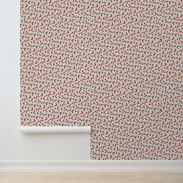 Geometrisch patroon van kleurrijke Retro Behang (Applicatie)