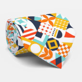 Geometrisch patroon van kleurrijke Retro Stropdas (Opgerold)