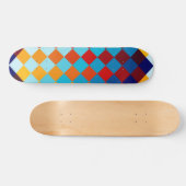 Geometrisch patroon van kleurrijke vierkanten persoonlijk skateboard (Horizontaal)