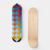 Geometrisch patroon van kleurrijke vierkanten persoonlijk skateboard (Voorkant)