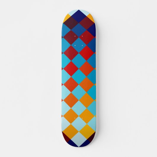 Geometrisch patroon van kleurrijke vierkanten persoonlijk skateboard (Voorkant)