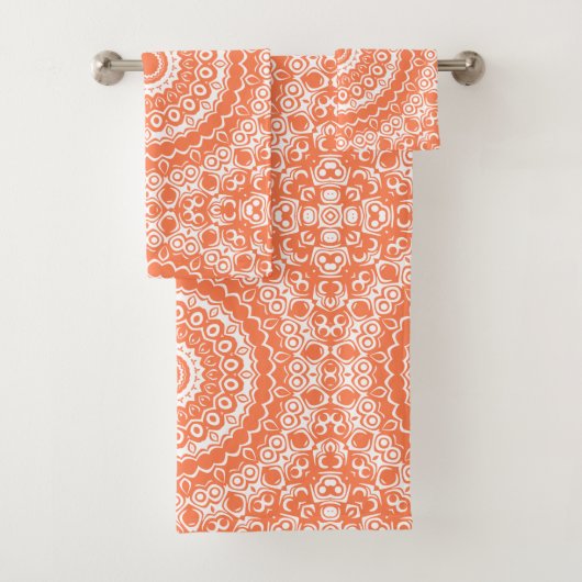 Geometrisch patroon van koraalmandala bad handdoek (Insitu)