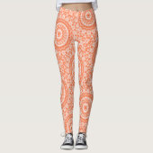 Geometrisch patroon van koraalmandala leggings (Voorkant)
