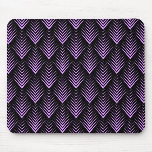 geometrisch patroon van lavender en zwart art-deco muismat (Voorkant)
