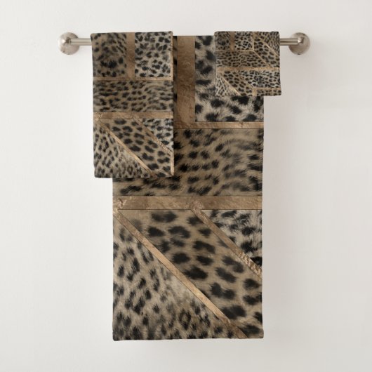 Geometrisch patroon van leopard Fur Texture Bad Handdoek (Insitu)
