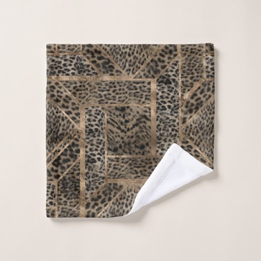 Geometrisch patroon van leopard Fur Texture Bad Handdoek (Wasdoekje)