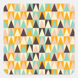 Geometrisch patroon van meer kleurigedriehoeken vierkante sticker